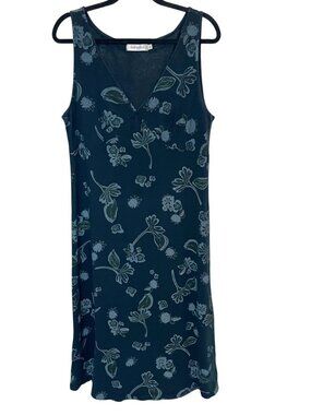 Vintage Fresh Produce Black Floral V-Neck Tank Maxi Dress USA - Size XL